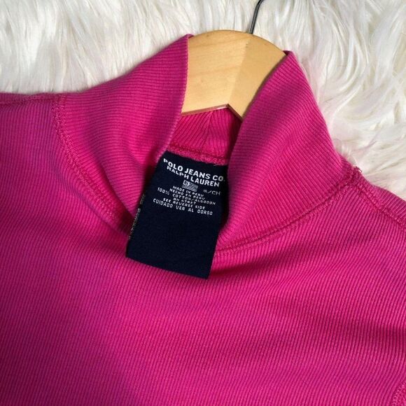 Vintage 90s Pink Preppy Quiet Luxury Ralph Lauren Polo Turtleneck - Picture 7 of 8